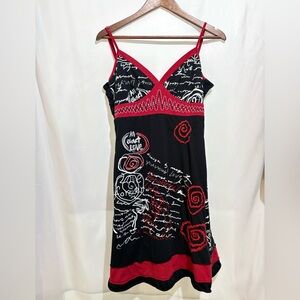 Kessley Black And Red Multicolored Abstract Dress Women’s Size Medium
